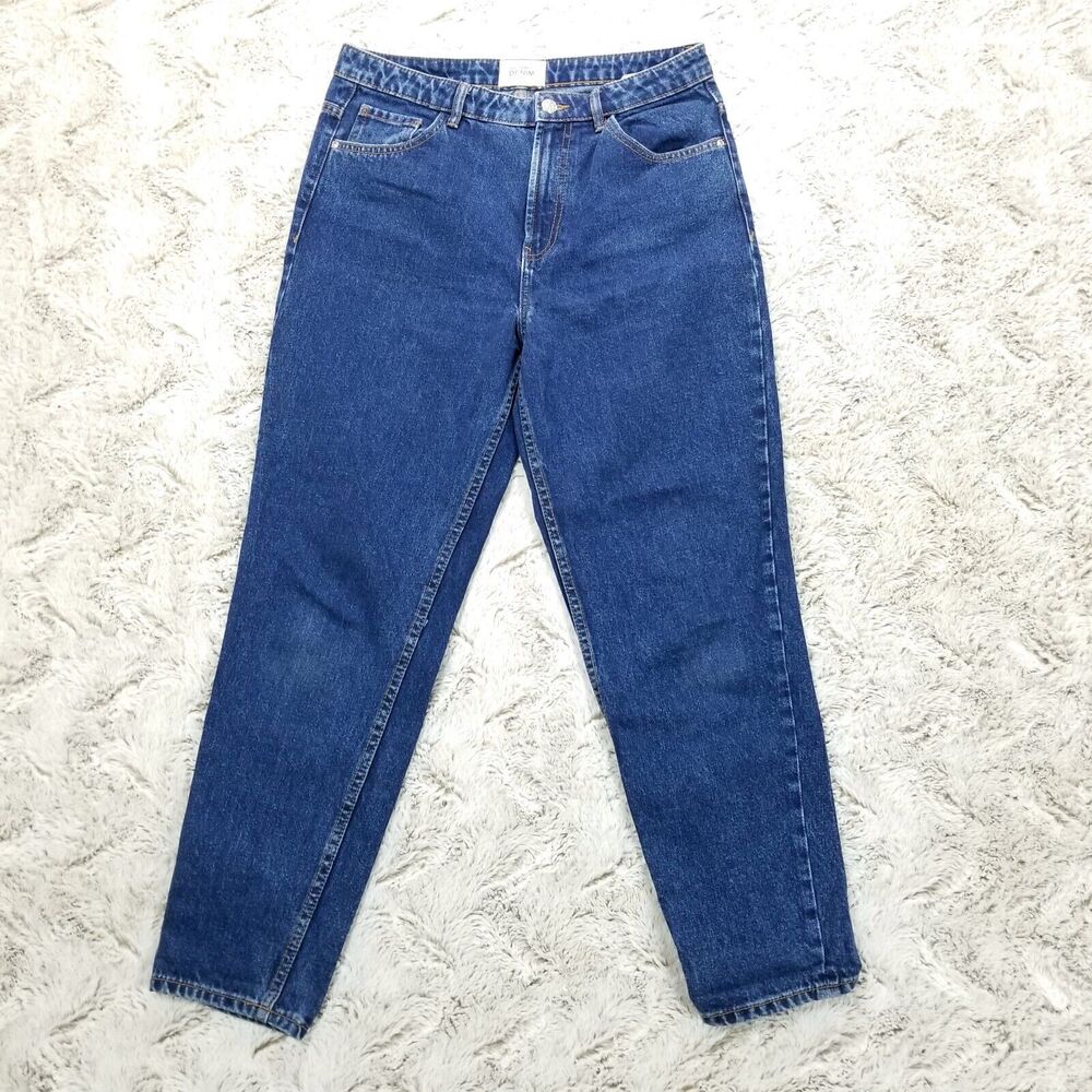 ZARA Jeans Womens W2 Blue Authentics Straight Dark Wash Denim